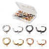 Fashewelry 8Pairs 4 Colors Ring Brass Hoop Earrings EJEW-FW0001-01-7