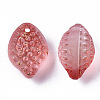 Transparent Spray Painted Glass Charms GLAA-R215-02-B02-3