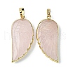 Natural Rose Quartz Pendants G-O204-03D-2