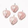 Natural Rose Quartz Pendants G-G713-F02-1