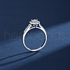 Rhodium Plated 925 Sterling Silver Micro Pave Cubic Zirconia Finger Rings for Women WGDE2BC-11-2
