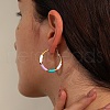 Golden 304 Stainless Steel Hoop Earrings with Enamel SQ2543-1-5