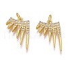 Brass Micro Pave Clear Cubic Zirconia Pendants ZIRC-Z008-33G-1