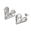 Non-Tarnish 304 Stainless Steel Heart Ear Studs for Women EJEW-P234-17P-2