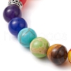 Chakra Theme Natural & Synthetic Mixed Gemstone Beaded Stretch Bracelets BJEW-JB11283-4