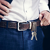 ANATTASOUL 2Pcs 2 Colors Men Cowhide Leather Belt Loop Keychain KEYC-AN0001-01-6