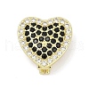 Brass Micro Pave Cubic Zirconia Slide Charms KK-D317-121G-1