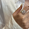 925 Sterling Silver Line Open Cuff Rings FS-WG136EA-01-2