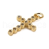 Brass Micro Pave Clear Cubic Zirconia Pendants KK-WH0035-71-3