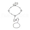 Stainless Steel & Falt Round Glass Ring Bracelets for Women BJEW-G719-04P-1