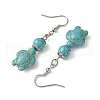 Starfish & Tortoise Synthetic Turquoise Beaded Stretch Bracelets & Dangle Earrings Kits SJEW-JS01311-02-7