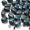 Natural Blue Agate(Dyed & Heated) Pendants G-Z067-03P-07-1