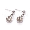 Non-Tarnish 201 Stainless Steel Stud Earring Settings X-STAS-L226-018E-P-1