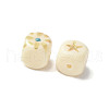 Cube with Sun Moon Stars Natural Tagua Beads Jewelry Findings WOOD-V001-01-2