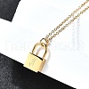 304 Stainless Steel Rolo Chain Pendant Necklaces NJEW-S444-01G-10-4