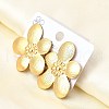 304 Stainless Steel Flower Stud Earrings EJEW-P312-03B-G-3