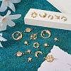 Kissitty 18Pcs 9 Style Brass Cubic Zirconia Universe Space Charms KK-KS0001-26-15