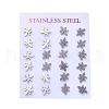 304 Stainless Steel Stud Earrings EJEW-H368-39P-3