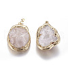Natural Geode Druzy Quartz Pendants G-L509-06G-2