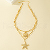 Bohemian Summer Alloy Shell Shape Starfish Pendant Double Layered Necklaces for Women FS-WGC6D9A-01-3