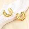 Brass Micro Pave Clear Cubic Zirconia Cuff Earrings EJEW-K309-13G-3