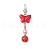 Natural Carnelian and Glass Pendants PALLOY-JF03192-08-1