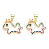 Brass Micro Pave Cubic Zirconia Pendants KK-N227-120-2