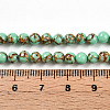 Synthetic Gold Line Turquoise Beads Strands G-A255-A03-04B-5