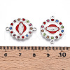 Alloy Rhinestone Enamel Connector Charms PALLOY-T092-02-3