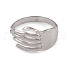 Non-Tarnish 304 Stainless Steel Skull Open Cuff Rings for Women RJEW-G285-70P-2