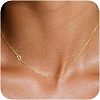Brass Initial Link Chain Necklaces for Women FS-WG848C9-04-1