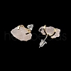 Raw Rough Natural Rose Quartz Stud Earrings EJEW-R148-01LG-02-3