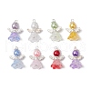 8Pcs 8 Colors Glass Pendants PALLOY-JF03575-02-1