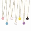 Alloy Enamel Smiling Face Pendant Necklaces NJEW-JN05259-2