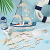 Ocean Theme Wood Pendant Decorations HJEW-WH20016-01C-4