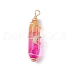 2Pcs 2 Style Two Tone Glass Double Terminated Point Beads Pendants Set PALLOY-JF02538-4