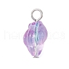 Transparent Spray Paint Glass Pendants PALLOY-JF03689-02-3