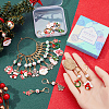 Christmas Theme Alloy Enamel Rhinestone Pendant Locking Stitch Markers HJEW-SC00001-3