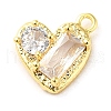 Brass Micro Pave Cubic Zirconia Pendants ZIRC-P113-05G-1