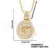 Elegant Brass Micro Pave Clear Cubic Zirconia 3D Initial Necklaces DV4415-6-1