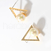 Elegant Triangle Brass Stud Earrings YL4507-1-3