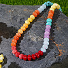 Bohemian Style Natural Mixed Stone Rondelle Beaded Necklaces for Women QM8481-1-2