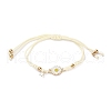 Sunflower Alloy Enamel Charms Braided Bracelets BJEW-A016-01B-1