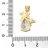 Rack Plating Brass Micro Pave Cubic Zirconia Pendants KK-P241-18G-02-3