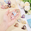 CHGCRAFT 14Pcs 7 Colors Monkey Food Grade Eco-Friendly Silicone Focal Beads SIL-CA0003-10-3