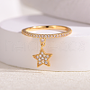 Brass Micro Pave Cubic Zirconia Finger Rings for Women SB7681-2-4