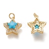 Brass Glass Pendants ZIRC-F116-07C-G-2