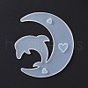 DIY Animal on the Crescent Moon Big Pendant Silhouette Silicone Molds DIY-F125-04-3