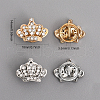 CHGCRAFT 12Pcs 2 Colors Crystal Rhinestone Crown Lapel Pins JEWB-CA0001-37-2