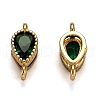 Real 18K Gold Plated Brass Micro Pave Cubic Zirconia Links Connectors ZIRC-L100-007G-2